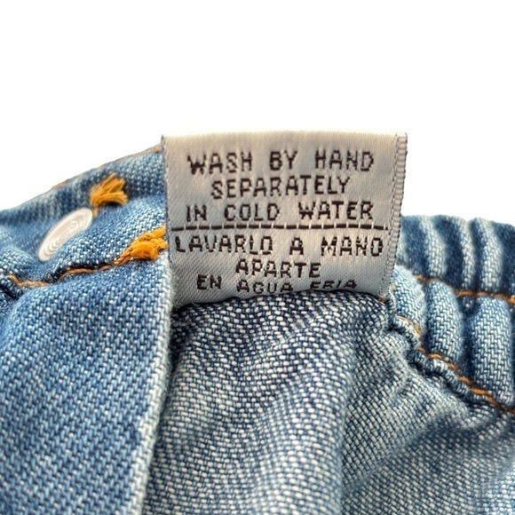 VTG Denim Maxi Skirt Small Elastic Waist Embroidered Y2K Modest Cottagecore 90's - Picture 9 of 13